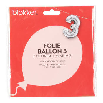 Blokker folieballon zilver 3