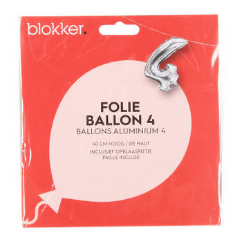Blokker folieballon zilver 4