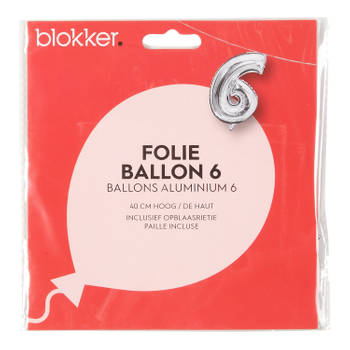 Blokker folieballon zilver 6