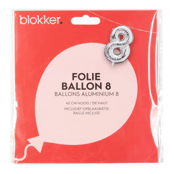 Blokker folieballon zilver 8