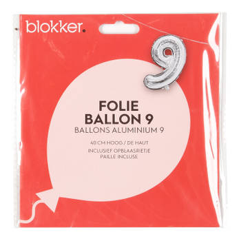 Blokker folieballon zilver 9