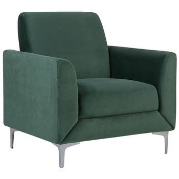 Beliani FENES - Fauteuil-Groen-Fluweel