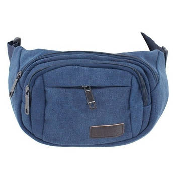 Blauwe heuptas met 3 vakken voor volwassenen - Heuptassen