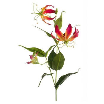 1x Kunstplanten Gloriosa/Klimlelie 75 cm decoratie - Kunstbloemen