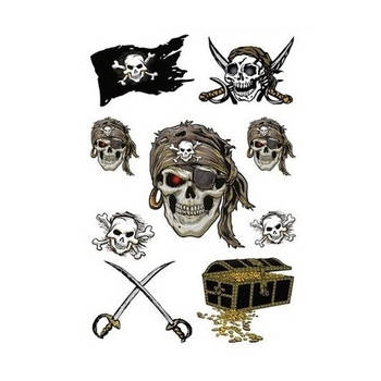 Piraten stickervel met 9 stickers - Stickers