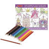 Kleurboek set met kleurpotloden met prinsessen - Kleurboeken