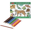 Kleurboek set met kleurpotloden van wilde dieren - Kleurboeken