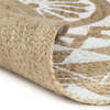 The Living Store Vloertapijt Jute - 120 cm - Handgemaakt - Naturel en wit patroon