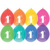 8x Ballonnen 1 jaar - Verjaardag - Kinderfeestje - Leeftijd versiering