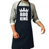 Bbq schort BBQ King navy blauw voor heren - Feestschorten