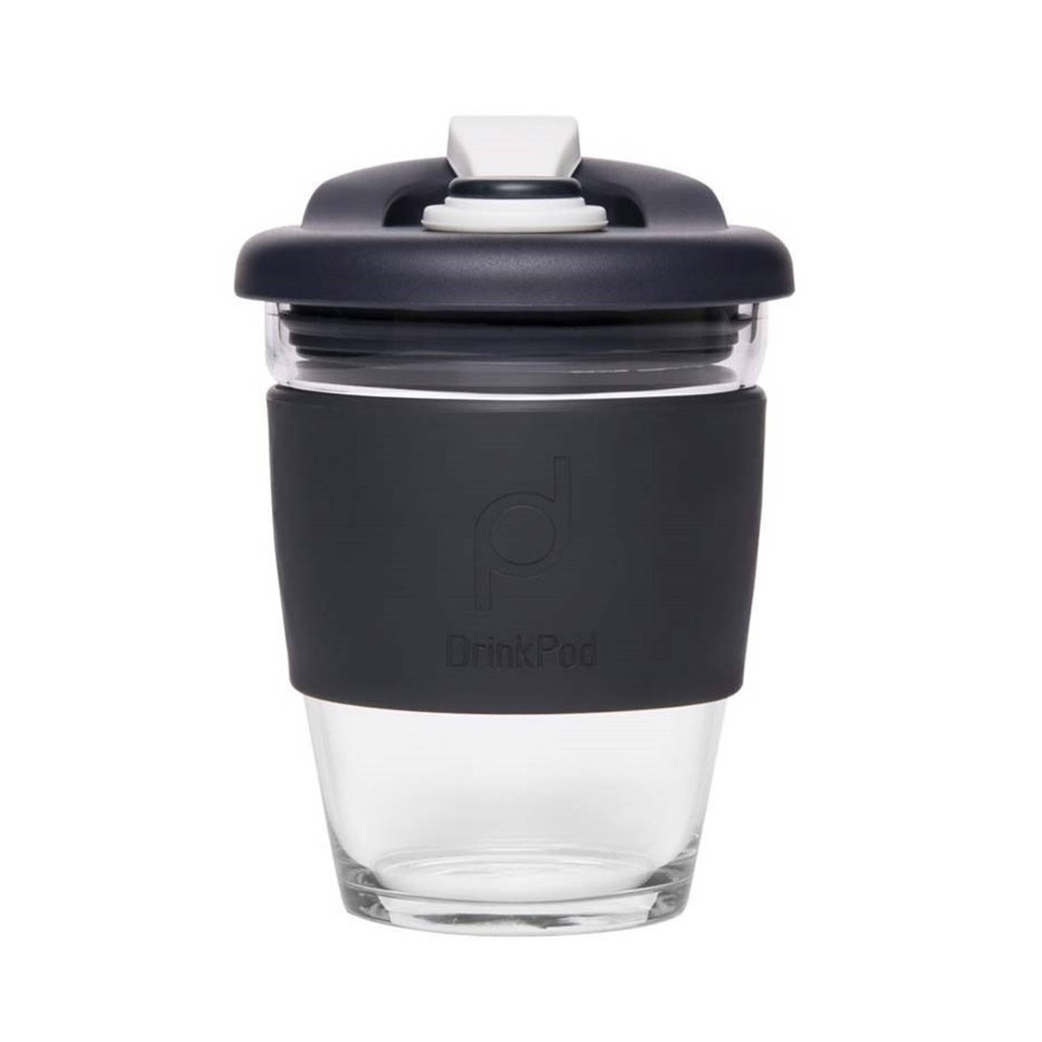 Pioneer - Herbruikbare Koffiebeker - 340ml - Zwart - Glas - Pioneer