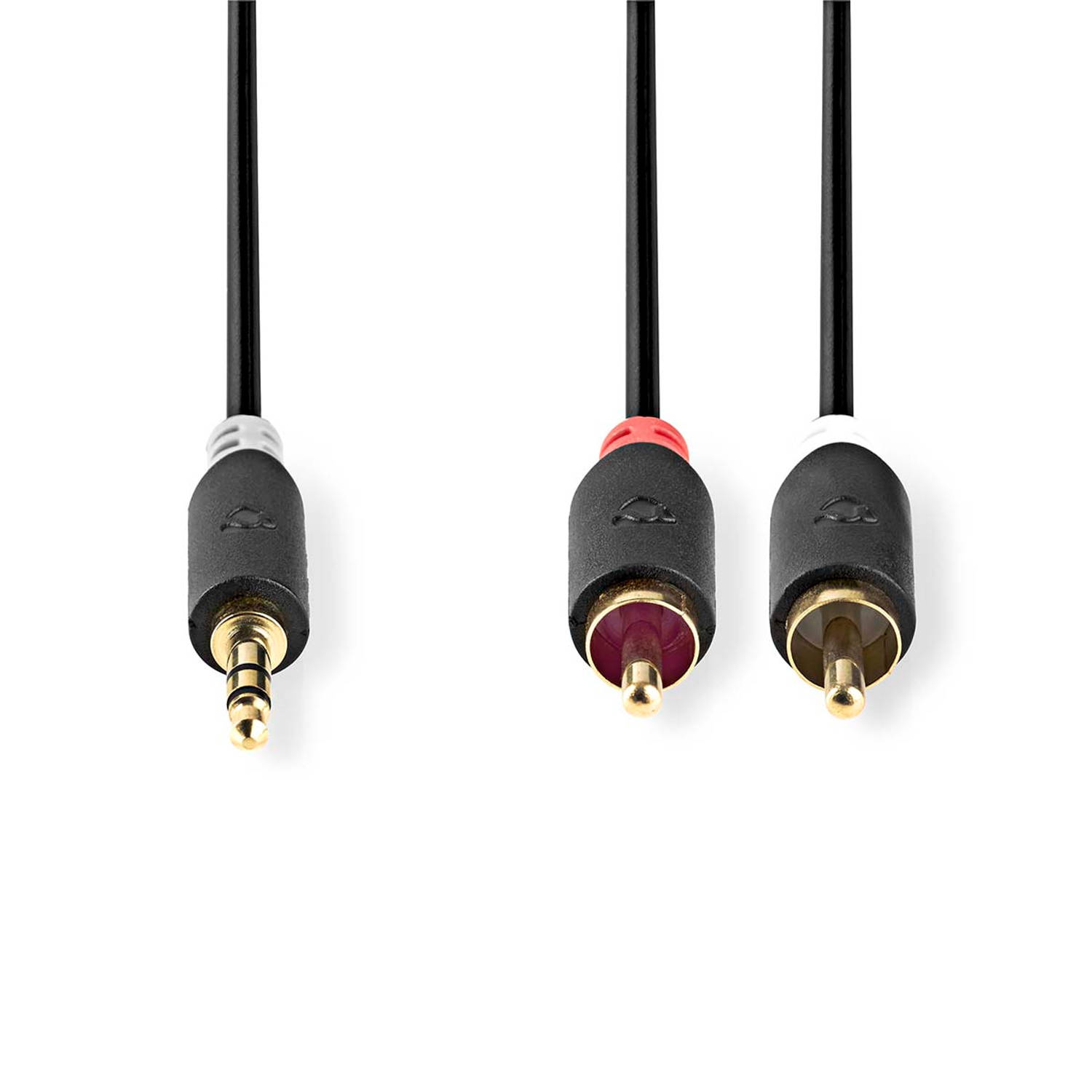 Stereo audiokabel | 3,5 mm male 2x RCA male | 5,0 m | Antraciet