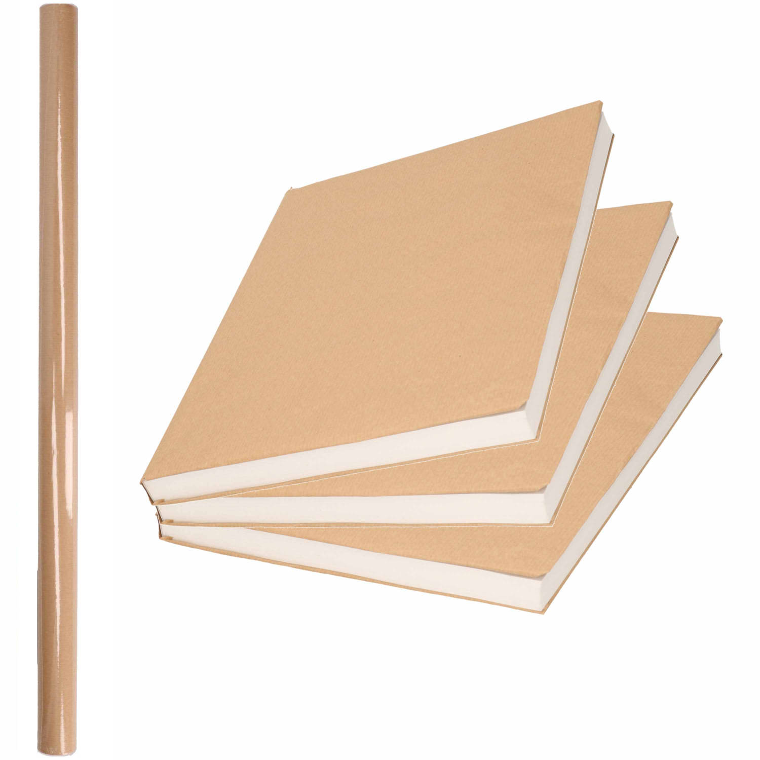 nul half acht Klein Rol Kaftpapier/verzendpapier - 500 x 70 cm - bruin - Kaftpapier | Blokker