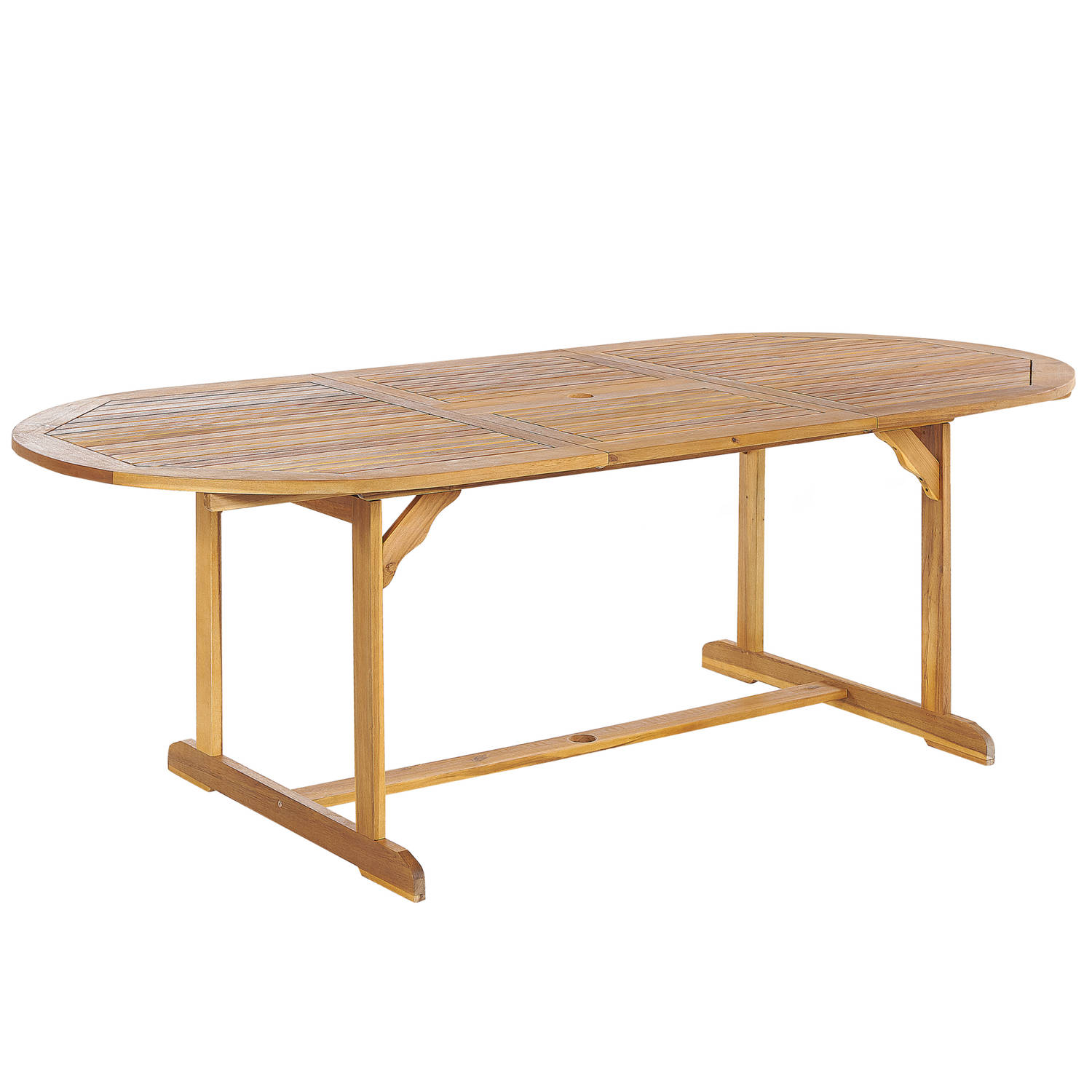 Beliani MAUI - Verlengbare tafel-Lichte houtkleur-Acaciahout