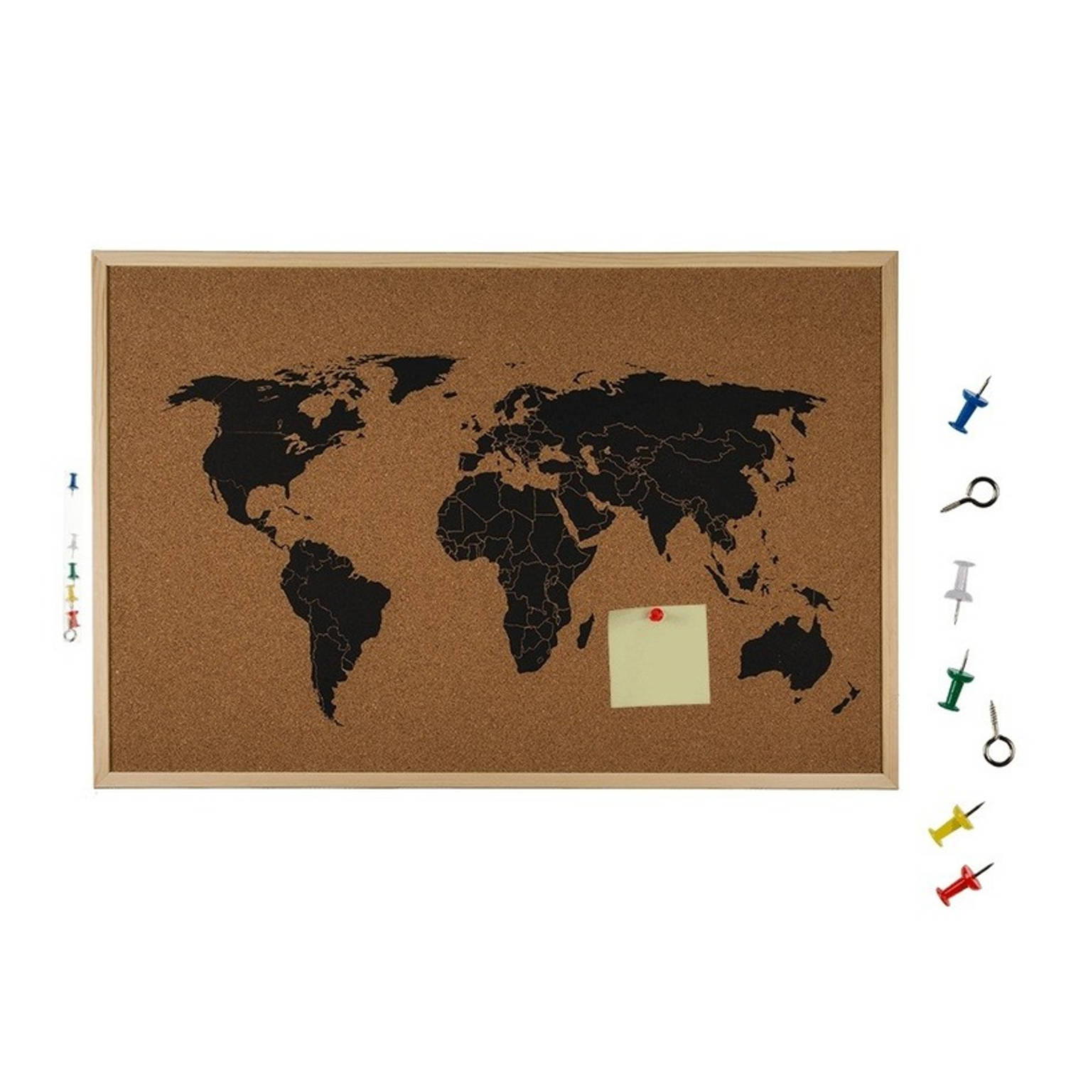 Wereldkaart Prikbord Kurk