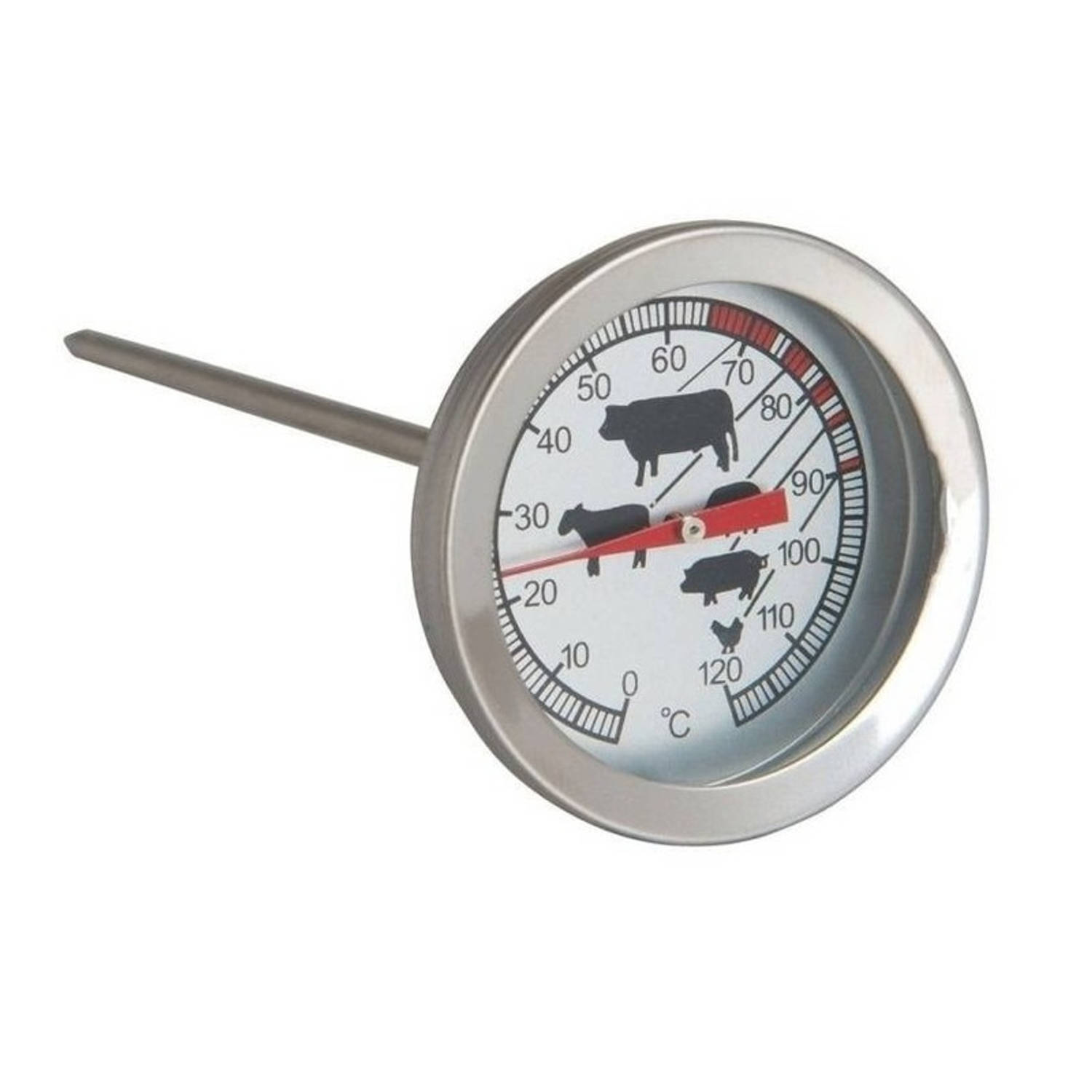 RVS vleesthermometer analog 12 cm Vleesthermometers