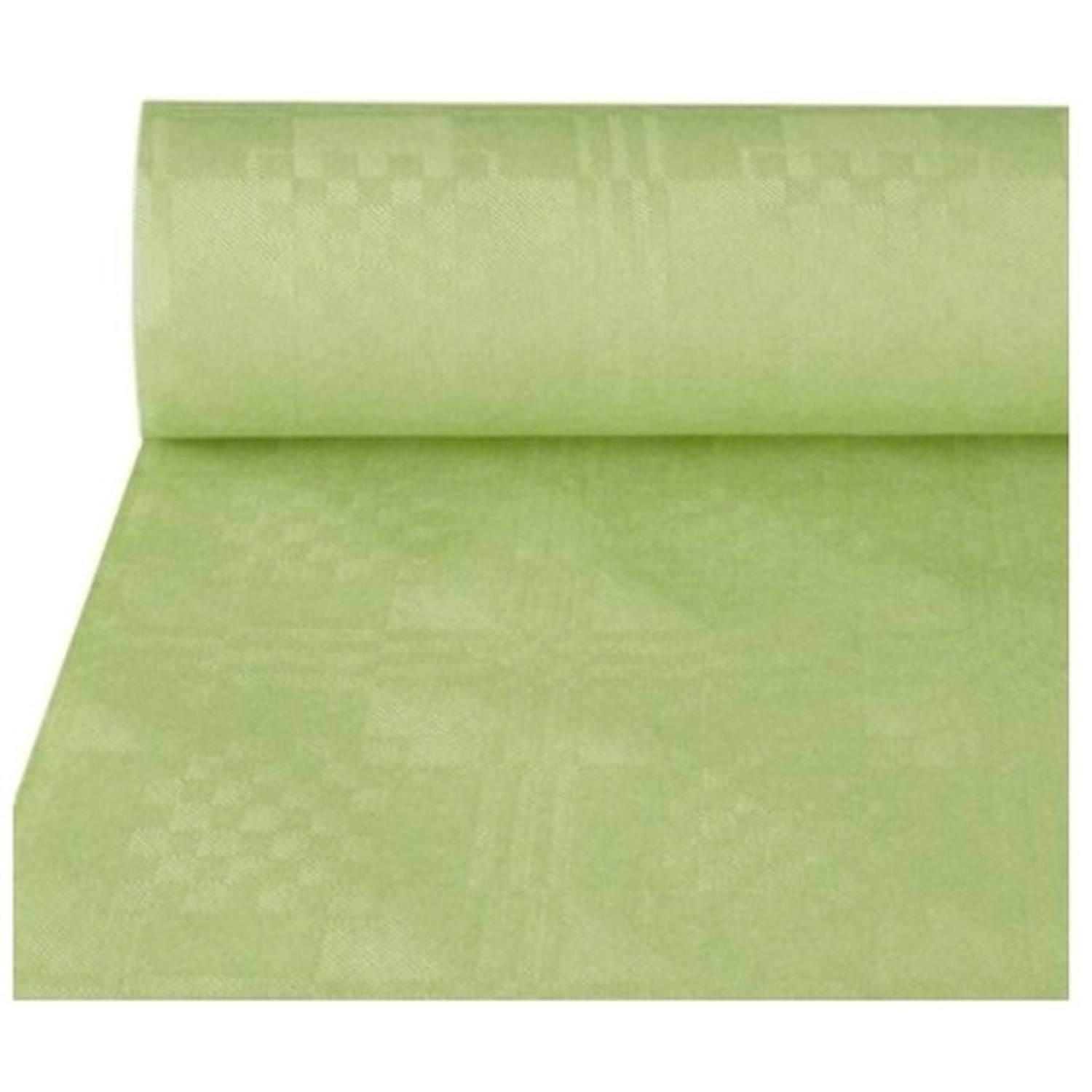 Damastpapier tafelkleed licht groen rol 8mx118cm