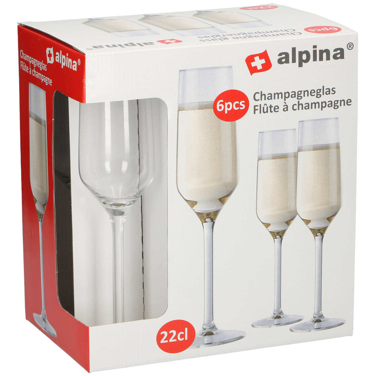 Gevoel in stand houden Baby alpina Champagne Glazen - Flûte - 220 Milliliter - 6 Stuks | Blokker