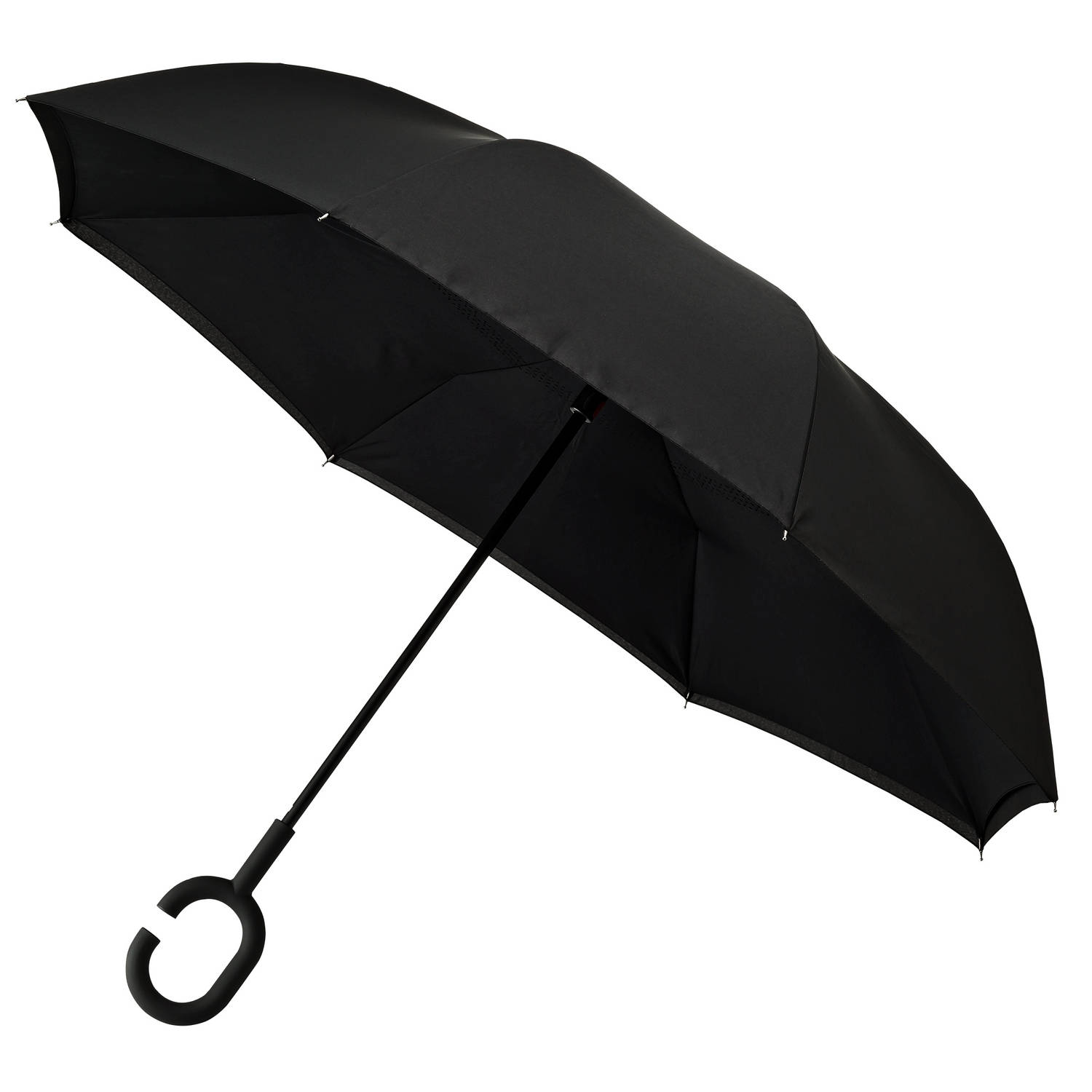 Impliva paraplu Inside Out handopening 107 cm zwart