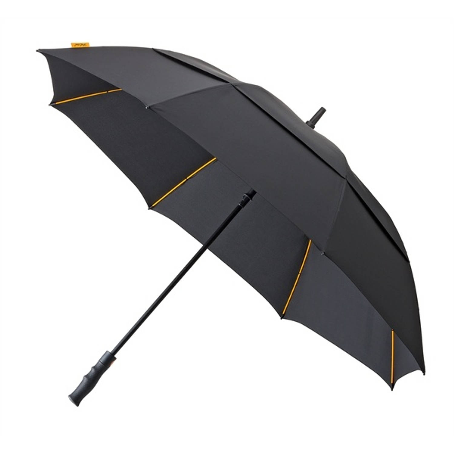 IMPLIVA GP-76-8120 paraplu Full-sized Rain umbrella Zwart, Geel Glasvezel Polyester