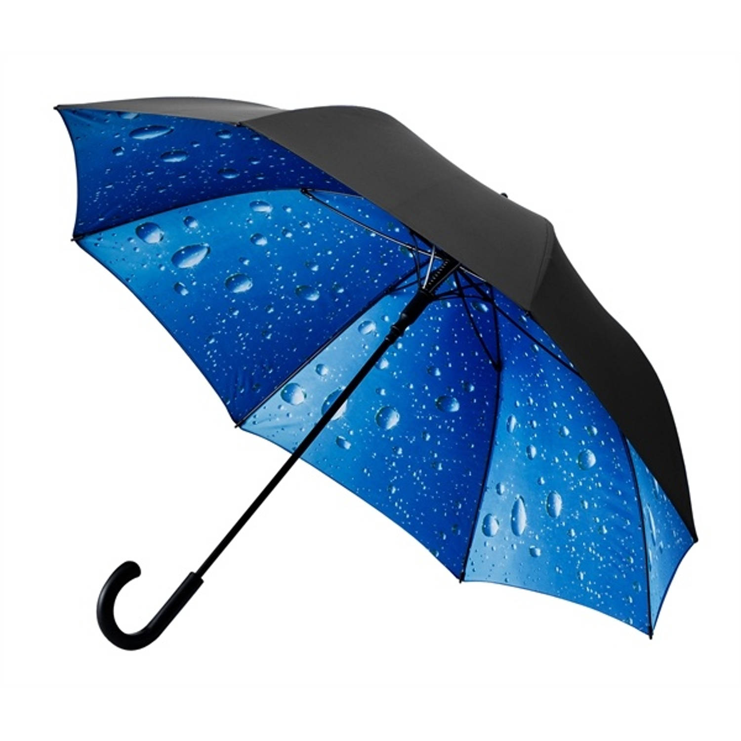 IMPLIVA GP-54-R-8120 paraplu Full-sized Rain umbrella Zwart, Blauw Glasvezel Polyester