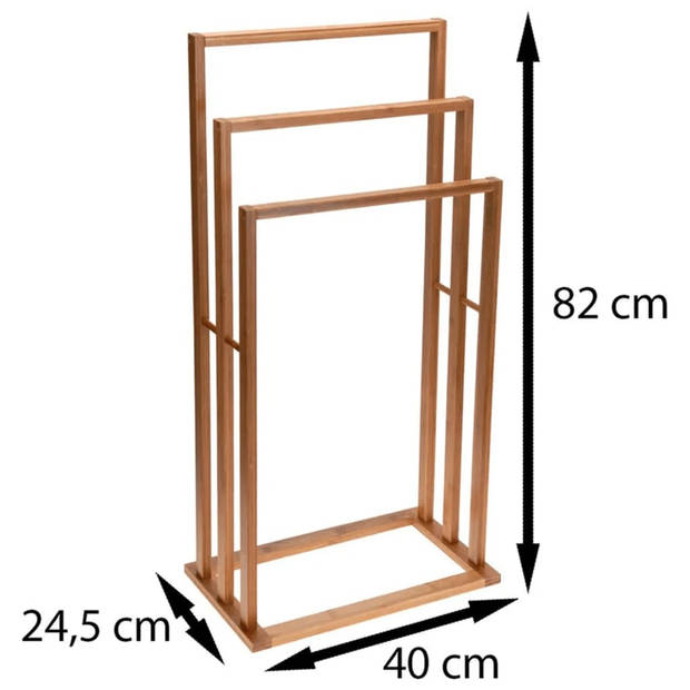 Bathroom Solutions Handdoekenrek met 3 stangen bamboe