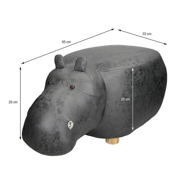 Home&Styling Kruk nijlpaard-vorm 64x35 cm