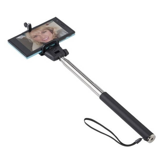 Selfiestick zilver/zwart tot 116 cm - Selfie stick
