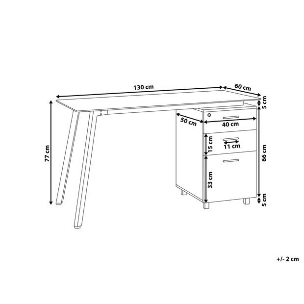 Beliani MONTEVIDEO - Bureau-Transparant-Acrylglas, MDF