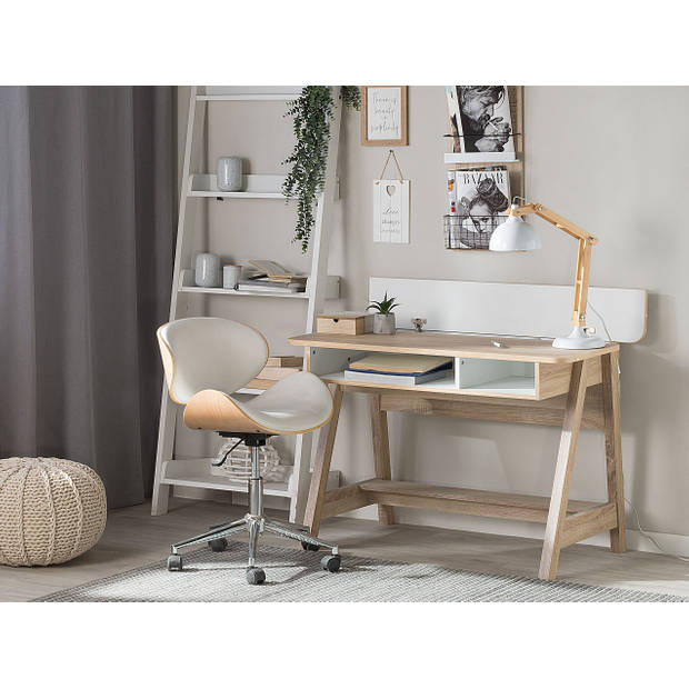 Beliani JACKSON - Bureau-Lichte houtkleur-MDF, Spaanplaat