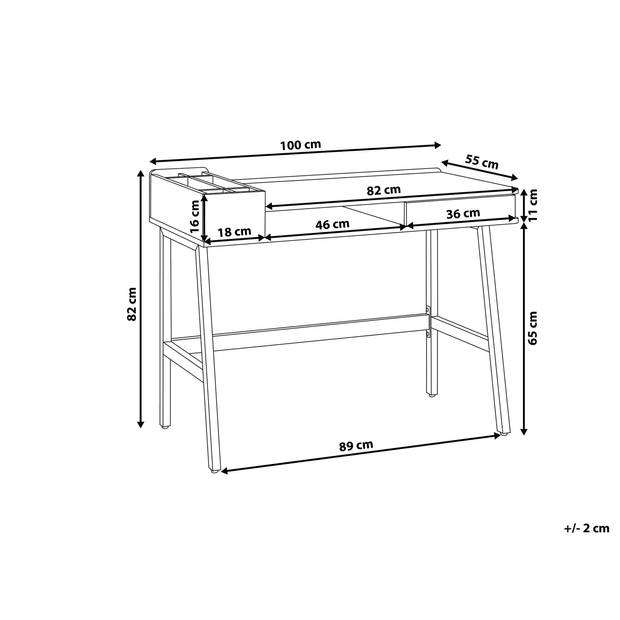 Beliani PARAMARIBO - Bureau-Lichte houtkleur-MDF