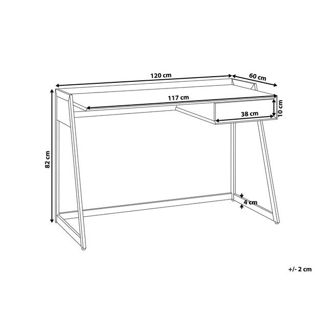 Beliani QUITO - Bureau-Lichte houtkleur-MDF