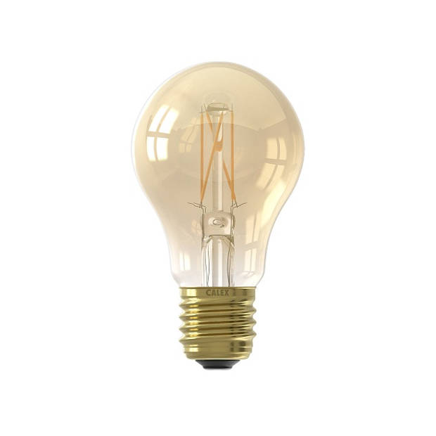 Calex LED volglas Filament Standaardlamp 220-240V 4W 310lm E27 A60, Goud 2100K CRI80 Dimbaar