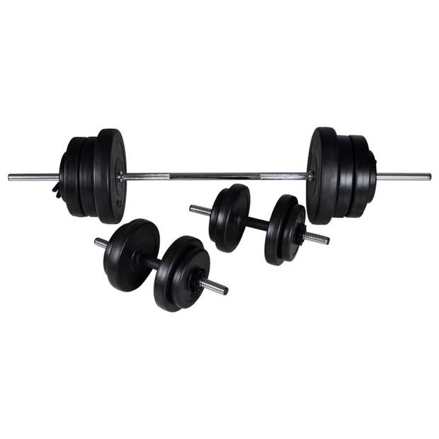 vidaXL Trainingsbank met halterset 60,5 kg