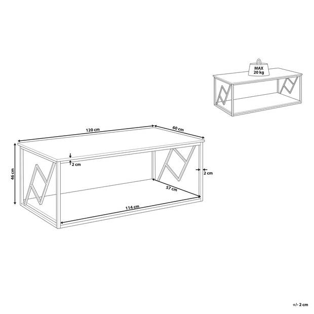 Beliani FORRES - Salontafel-Donkere houtkleur-Spaanplaat