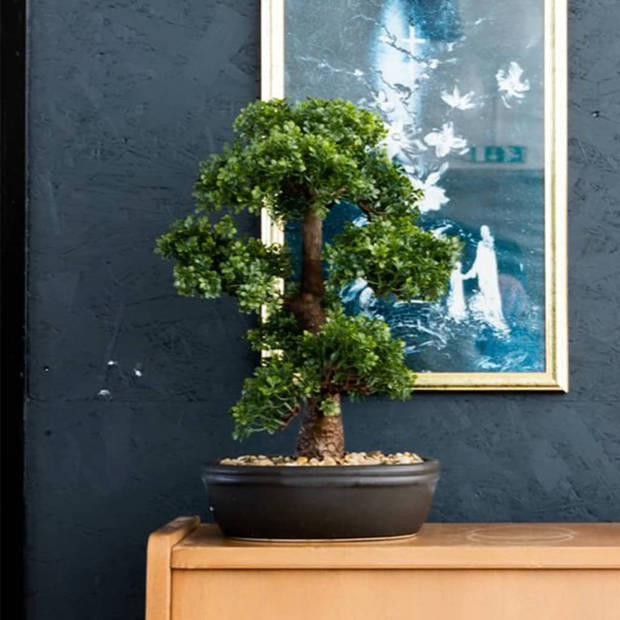 Kunstplant Bonsai boom in bruine pot 43 cm