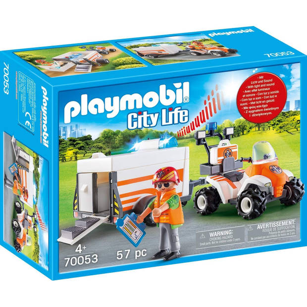 PLAYMOBIL City Life eerste hulp quad met trailer 70053