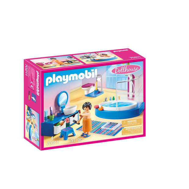 PLAYMOBIL Dollhouse badkamer met ligbad 70211