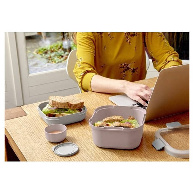 Sunware Sigma Home - Food To Go Lunch Kit - 3 Delige Kit - Minibakje, Tray & Grote Bak - Roze