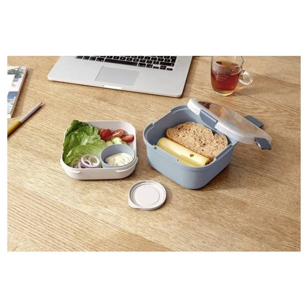 Sunware Sigma Home - Food To Go Lunch Kit - 3 Delige Kit - Minibakje, Tray & Grote Bak - Blauw