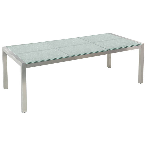 Beliani GROSSETO - Eettafel-Transparant-Veiligheidsglas, RVS