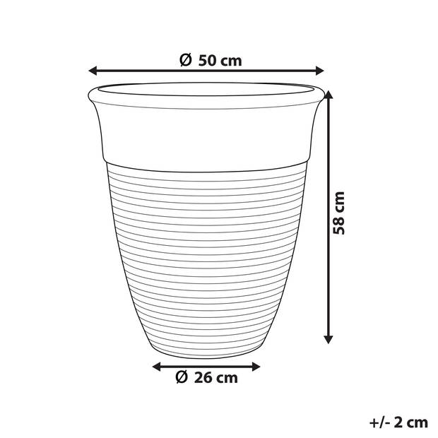 Beliani KATALIMA - plantenbak voor buiten-Grijs-Polyresin, Stenenmix