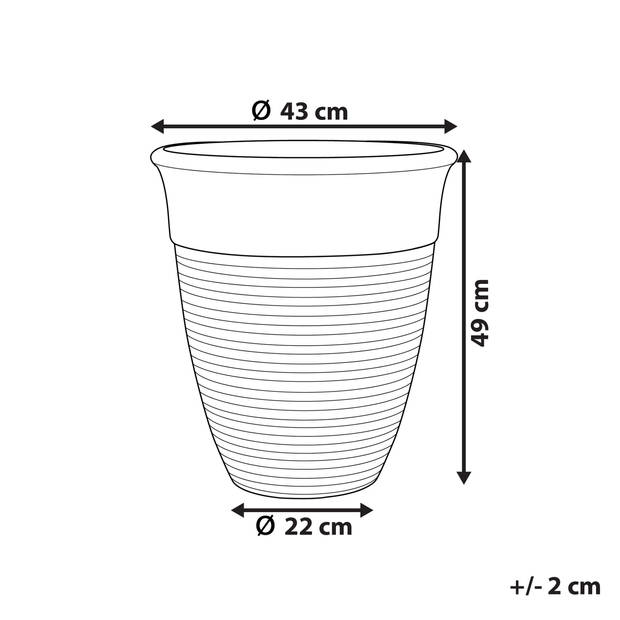 Beliani KATALIMA - plantenbak voor buiten-Grijs-Polyresin, Stenenmix