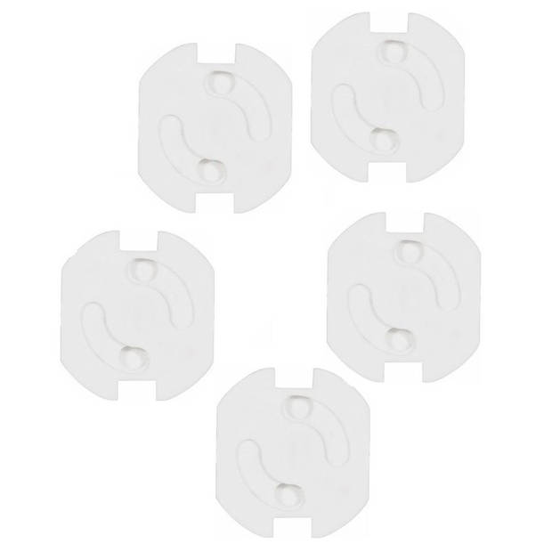 Benson Stopcontactbeveiligers - 5x - wit - kunststof - zelfklevend - Stopcontactbeveiliging