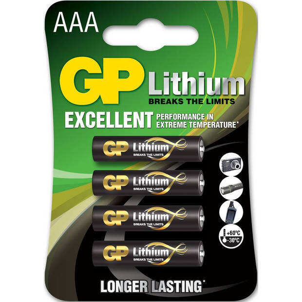 Primary Lithium AAA - 4 batterijen