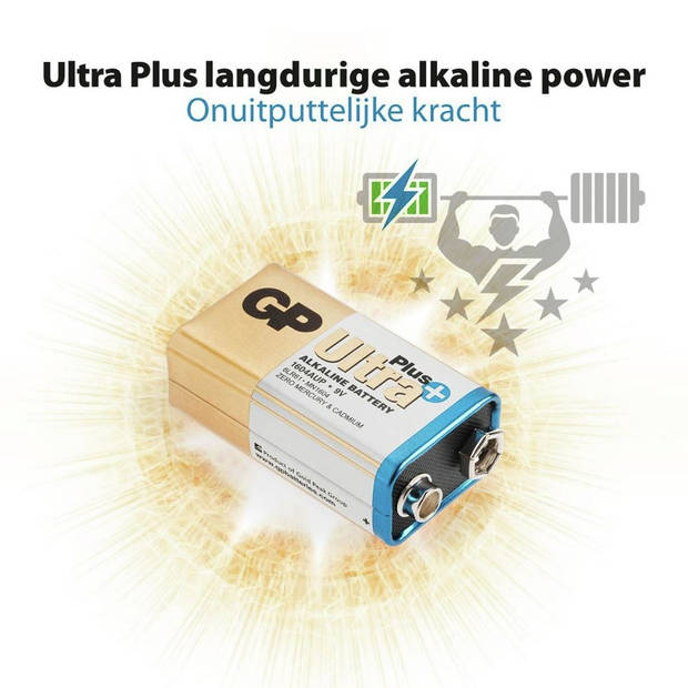 GP 9V Ultra Plus Alkaline Batterij