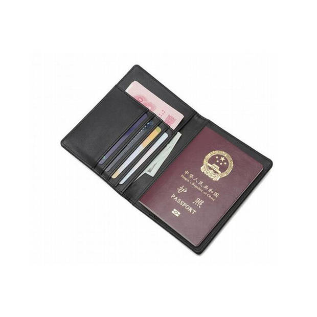 RFID Paspoort Hoes - Kunstleer - Plaats voor 5 extra pasjes - Zwart