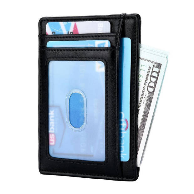 Slim Wallet Pasjeshouder Portemonnee - Zwart - RFID - Anti Skim