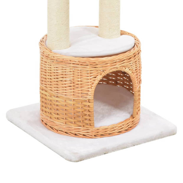 The Living Store Kattenkrabpaal - Naturel - 94 cm - Wilgenhout - Sisal touw