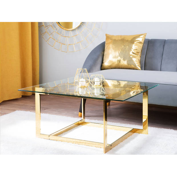 Beliani CRYSTAL - Salontafel-Goud-Veiligheidsglas